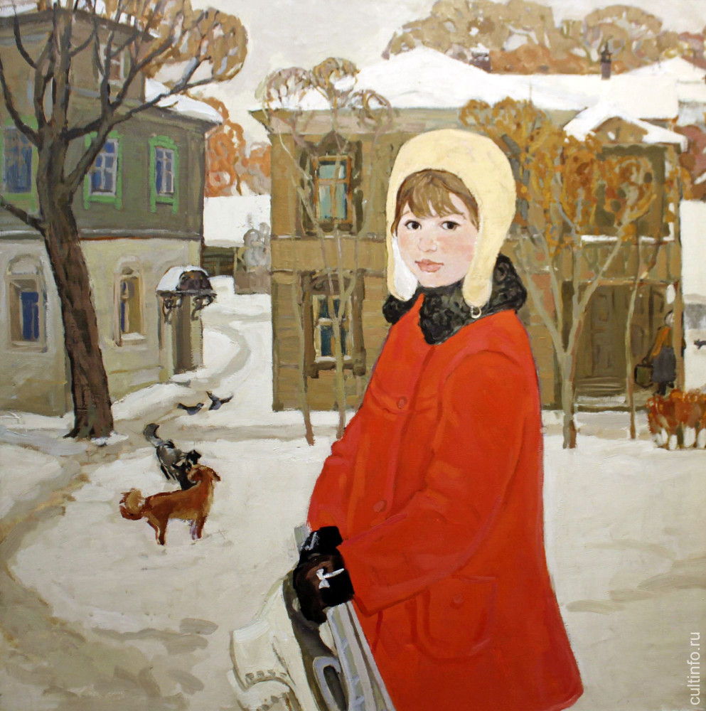 Нина Васильевна Игнатенкова. Девочка с коньками. 1970